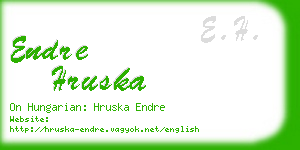 endre hruska business card